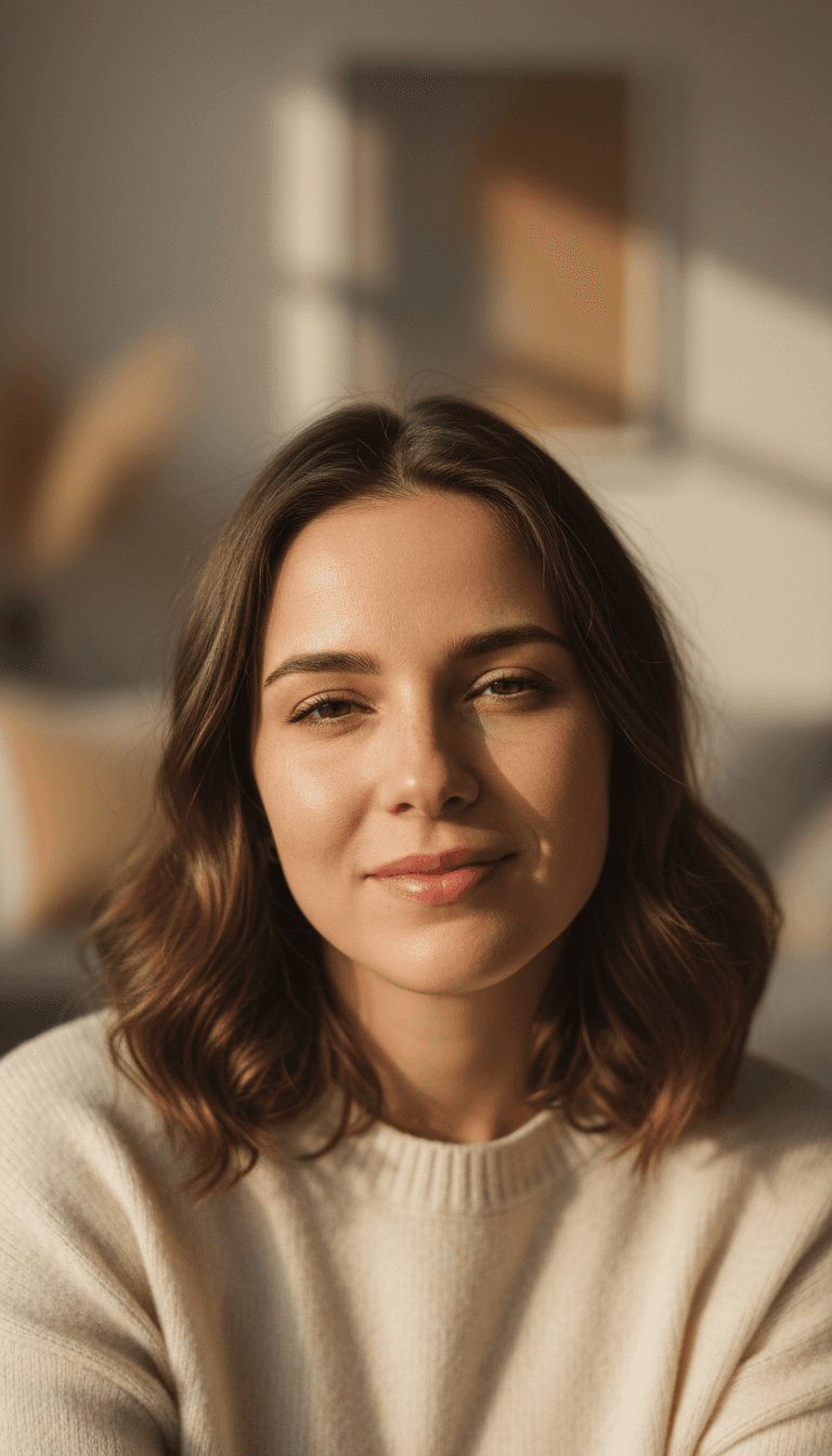 Photographer adjusting camera during a portrait session with warm natural light
